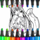 anime fox girl cute coloring pages
